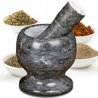 MOŹDZIERZ KUCHENNY KAMIENNY TŁUCZEK DO UCIERANIA PRZYPRAW ZIÓŁ