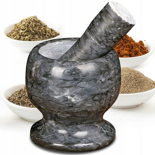 MOŹDZIERZ KUCHENNY KAMIENNY TŁUCZEK DO UCIERANIA PRZYPRAW ZIÓŁ na Arena.pl