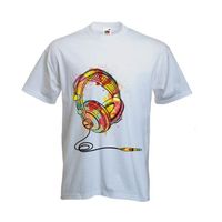 T-SHIRT MUZYKA TOP KOSZULKA muzyczna z słuchawkami