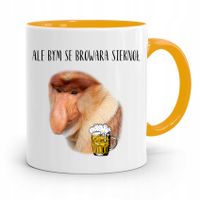 Kubek Żółty Nosacz Janusz Ale Bym Se Sieknoł Z Nadrukiem Ze Zdjęciem