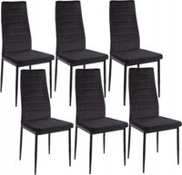 Krzesła tapicerowane Bergamo 6 sztuk - Metalowe