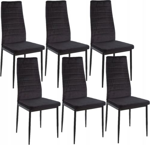 Krzesła tapicerowane Bergamo 6 sztuk - Metalowe na Arena.pl