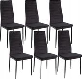 Krzesła tapicerowane Bergamo 6 sztuk - Metalowe