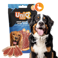 Przysmaki dla psa smaczki sushi z kaczki w kształcie kropli 80g UNIQ PETS