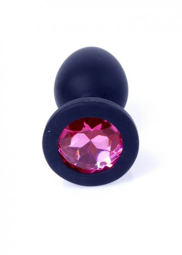 plug jewellery black silicon plug small  pink diamond na Arena.pl