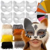 Maska Kota na Twarz MAALEO do Malowania DIY 6x Maski Futerko Filc