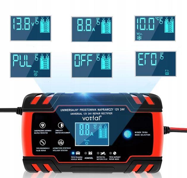 ŁADOWARKA PROSTOWNIK DO AKUMULATORA 12/24V AGM ŻEL zdjęcie 3