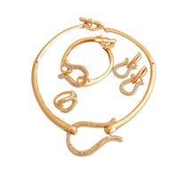 komplet, obroża, podkowa, cyrkonie 76