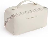 Kosmetyczka Skóra PU Organizer Kuferek Kremowy