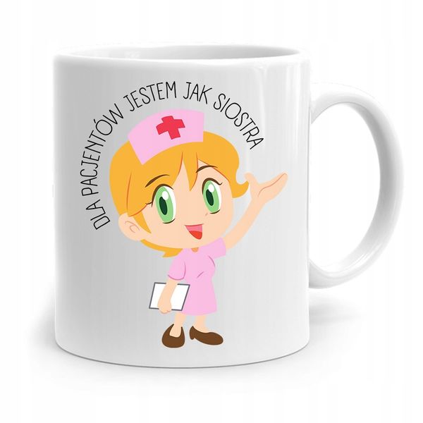 Kubek Prezent Dla Pielęgniarki Jestem Jak Siostra Z Nadrukiem Ze Zdjęciem zdjęcie 1