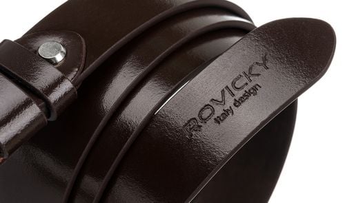 wąski pasek męski z polerowanej skóry naturalnej licowej - rovicky 90 na Arena.pl
