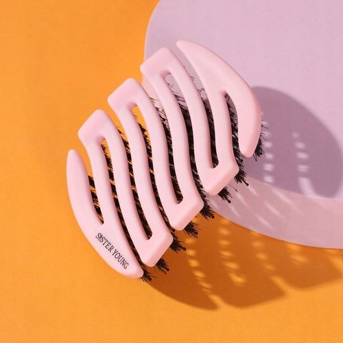 Zestaw szczotka do włosów z włosiem z dzika i mała do torebki różowa na Arena.pl