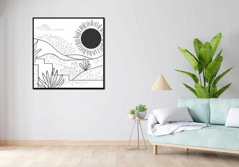 Plakat 100x100cm Linearny Pejzaż zdjęcie 4