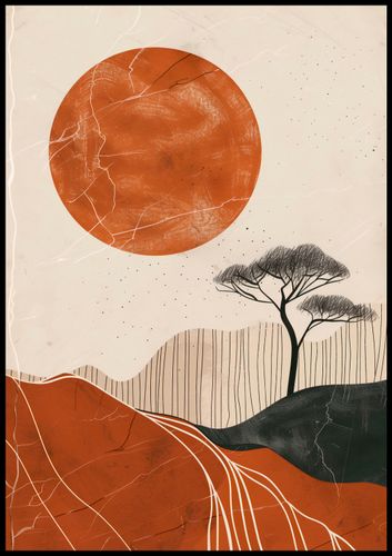 Plakat 70x100cm Afrykański Zachód Słońca na Arena.pl