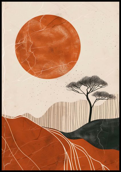 Plakat 70x100cm Afrykański Zachód Słońca zdjęcie 2