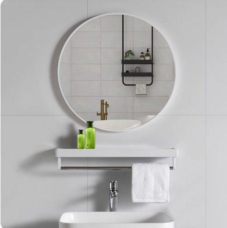 Lustro LOFT FI80cm białe ścienne okrągłe łazienkowe do salonu sypialni loftowe Industrialne minimalistyczne zdjęcie 7