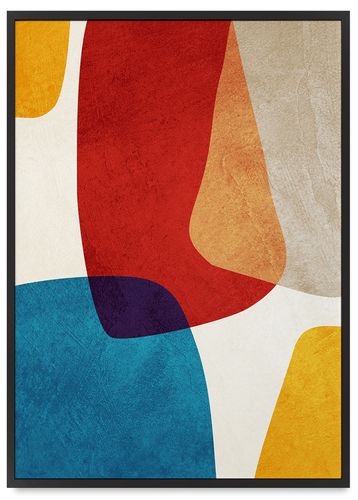 Plakat abstrakcja kolorowa 50x70 cm w czarnej ramie na Arena.pl