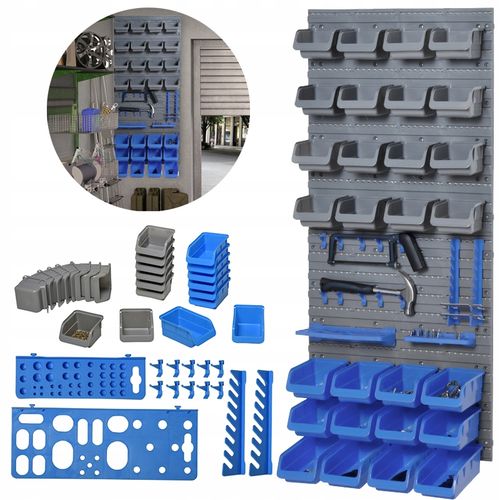 tablica ścienna z pojemnikami niebiesko-szara 44 elementy na Arena.pl