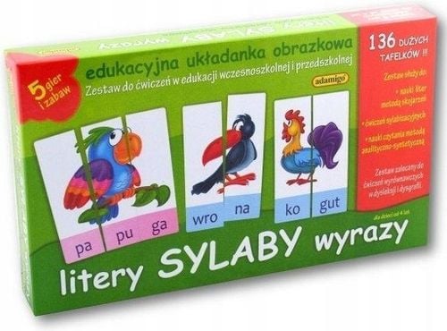 ZESTAW GRA LITERY SYLABY EDUKACYJNA UKŁADANKA na Arena.pl