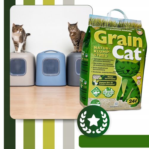 Żwirek dla Kota ZBRYLAJĄCY EKOLOGICZNY 24l Zbożowy BIODEGRADOWALNY do WC na Arena.pl