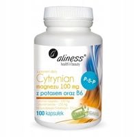 Aliness Cytrynian magnezu Potas + B6 MAGNEZ 100 mg Serce Ciśnienie Skurcze