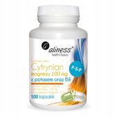 Aliness Cytrynian magnezu Potas + B6 MAGNEZ 100 mg Serce Ciśnienie Skurcze