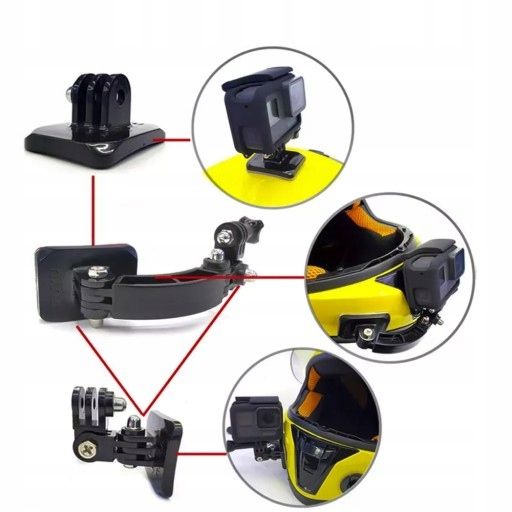 Mocowanie Adapter do Kasku Uchwyt na Kask do Kamer GoPro DJI SJCam Insta360 zdjęcie 2