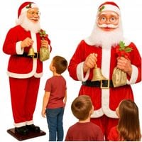 DUŻY MIKOŁAJ XXL 180cm FIGURA TAŃCZY ŚPIEWA OZDOBA BOŻE NARODZENIE ŚWIĘTA