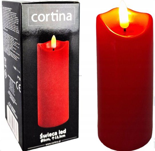 Wkład świeca LED czerwona 12,5cm zdjęcie 1