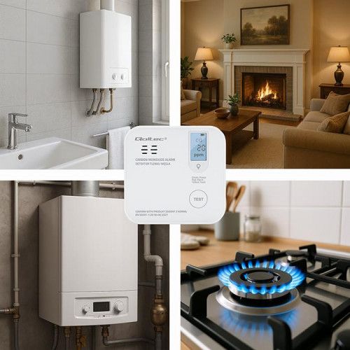Qoltec Certyfikowany bezprzewodowy Czujnik tlenku węgla (czadu) z bate na Arena.pl