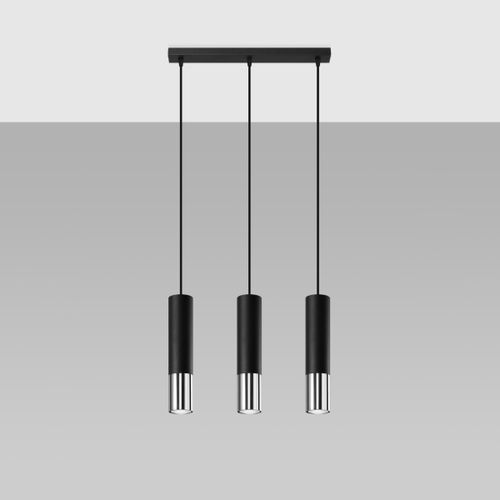 Lampa wisząca LOOPEZ 3L czarny/chrom na Arena.pl
