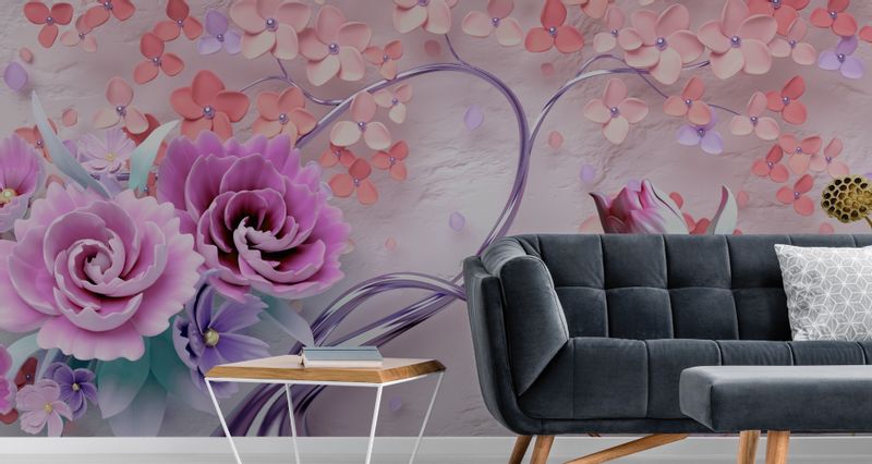 Fototapeta Abstrakcyjne DRZEWO Kwiaty 3D 400cm x 280cm zdjęcie 7