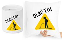 Zabawny Zestaw Poduszka + Skarbonka Prezent Z Nadrukiem Ze Zdjęciem