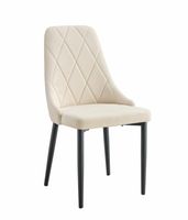 Krzesło tapicerowane beżowe EVA welurowe glamour do salonu i jadalni