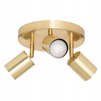 LAMPA SUFITOWA METALOWA ZŁOTA REGULOWANE 3 PUNKTY ŚWIATŁA 20 X 14 CM