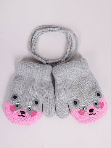 Rękawiczki dziewczęce jednopalczaste ze sznurkiem z pandą 12 cm YOCLUB na Arena.pl