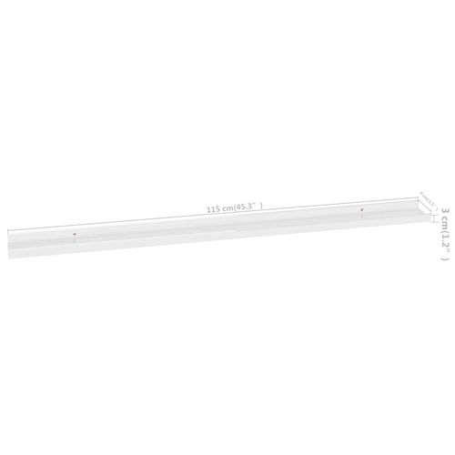 Półki ścienne, 2 szt., wysoki połysk, białe, 115x9x3 cm na Arena.pl