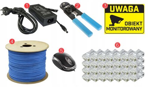 CYFROWY MONITORING 7 KAMER IP 5MPIX NA SKRĘTKĘ UTP PODGLĄD ONLINE DETEKCJA na Arena.pl