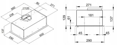 OKAP KUCHENNY CICHY KERNAU KBH0662B CZARNY 60 LED 110-180m³/h 53-63dB na Arena.pl