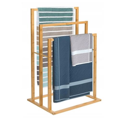 Stojak wieszak łazienkowy drewniany bambus regał drabinka półka uniwersalny na Arena.pl