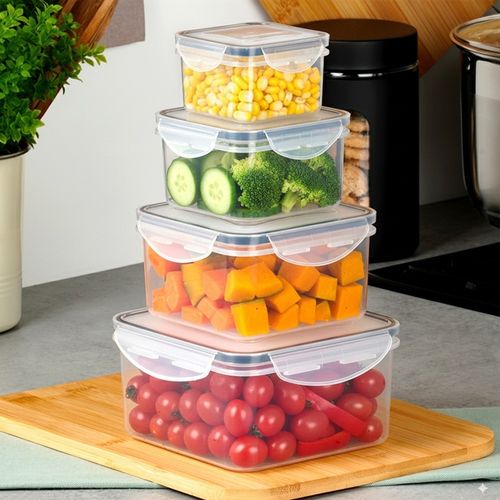 zestaw 4 pojemników na żywność z pokrywami i uszczelkami 229243 na Arena.pl