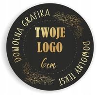 Naklejki ETYKIETY REKLAMOWE dowolny nadruk grafika tekst LOGO 6 cm 250 szt.