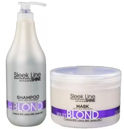 STAPIZ Szampon SLEEK LINE-BLOND VIOLET + maska zdjęcie 1