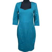 Wygodna Stylowa Sukienka do Kolana Zielona Rozmiar 42 Przewiewna Tkanina