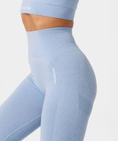 LEGGINSY BŁĘKITNE BEZSZWOWE FITNESS CARPATREE - M