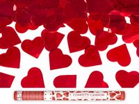 Tuba z sercami, czerwony, 60cm
