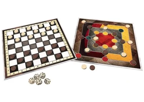 TREFL RETRO GRA 3w1 MŁYNEK WARCABY KOŚCI 01848 na Arena.pl