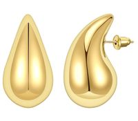 Kolczyki złote stal chirurgiczna pozłacane łezki masywne 2.5 cm