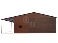 Hala - Garaż Blaszany 6x8 + wiata - okno - drzwi rynny  TKD105