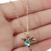 Naszyjnik Damski Złoty Koliber Ptaszek Cyrkonia Kolibry Ptak Celebrytka